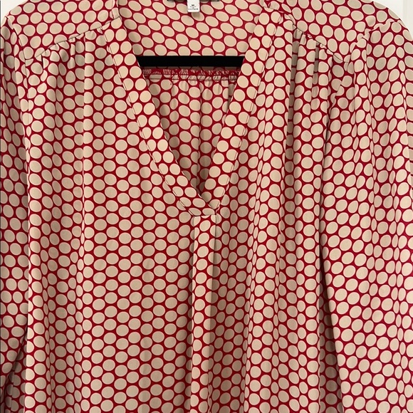Chaus Tops - Chaus New York Red and Cream Polka Dot Blouse